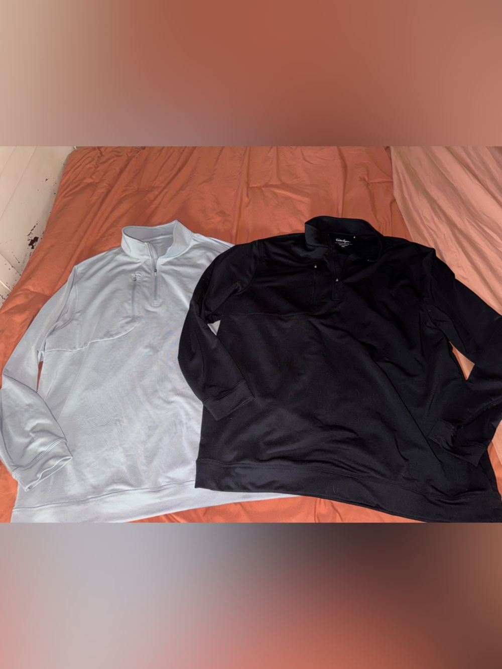 Walter Haggon Men's Light grey and Black Quarter-Zip Pullover Shirts set of 2
